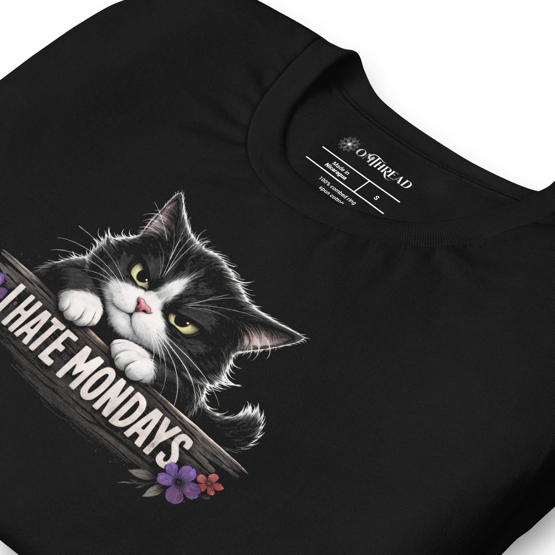 OMTHREAD I Hate Mondays Grumpy Tuxedo Cat Shirt