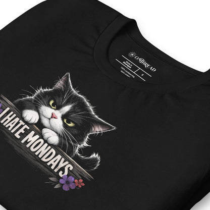 OMTHREAD I Hate Mondays Grumpy Tuxedo Cat Shirt