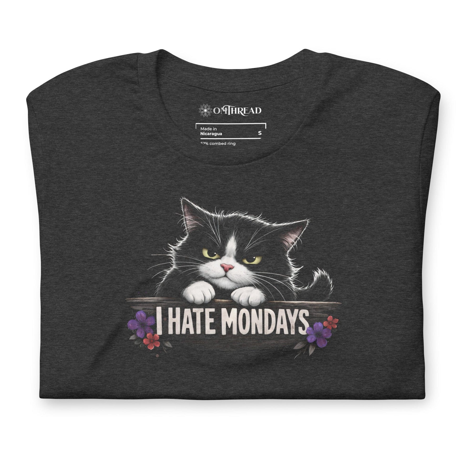 OMTHREAD I Hate Mondays Grumpy Tuxedo Cat Shirt