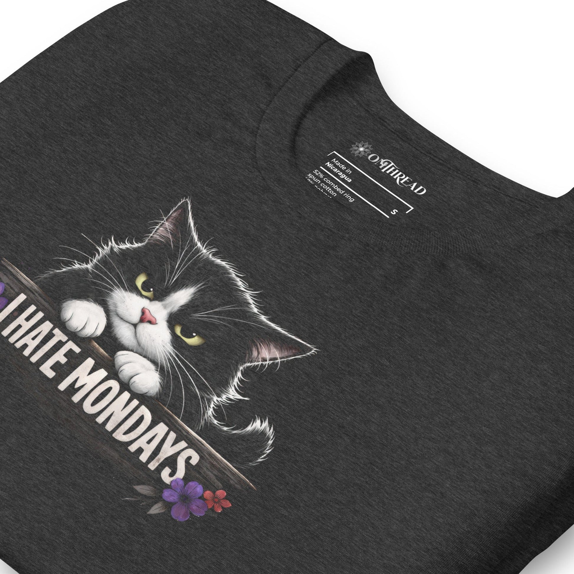 OMTHREAD I Hate Mondays Grumpy Tuxedo Cat Shirt