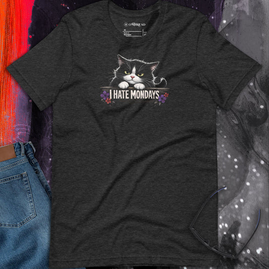 OMTHREAD I Hate Mondays Grumpy Tuxedo Cat Shirt