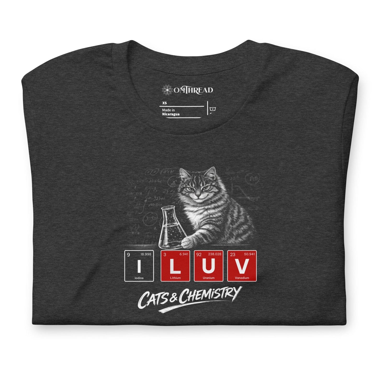 OMTHREAD I LUV Cats and Chemistry Shirt Periodic Table Graphic