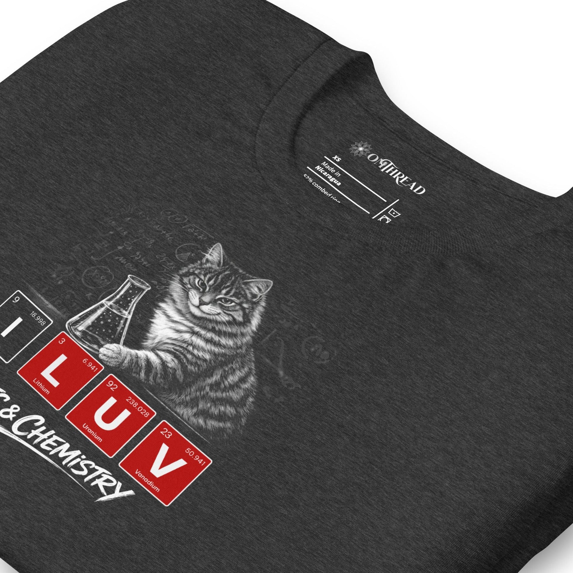 OMTHREAD I LUV Cats and Chemistry Shirt Periodic Table Graphic