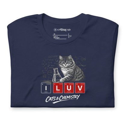 OMTHREAD I LUV Cats and Chemistry Shirt Periodic Table Graphic