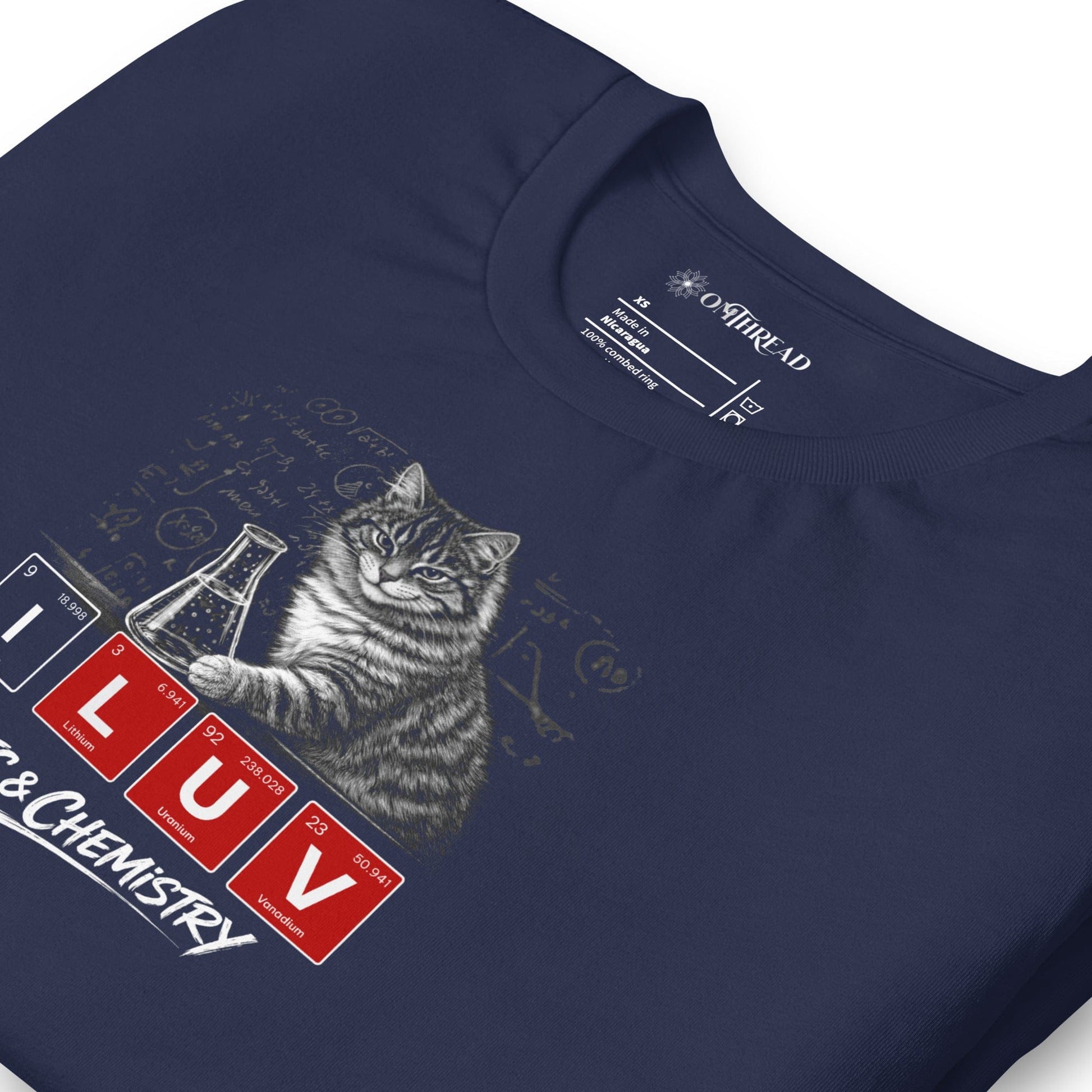 OMTHREAD I LUV Cats and Chemistry Shirt Periodic Table Graphic
