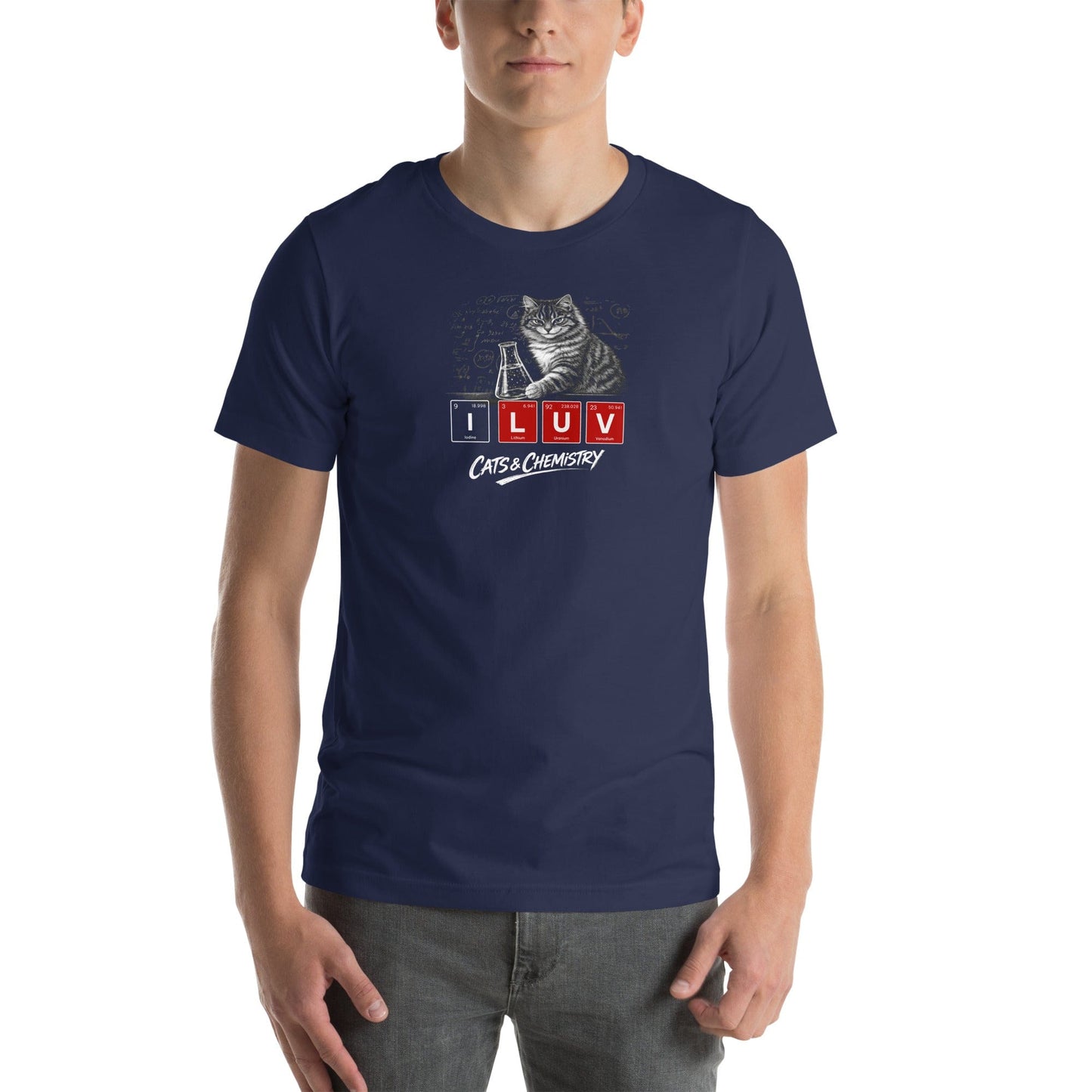 OMTHREAD I LUV Cats and Chemistry Shirt Periodic Table Graphic
