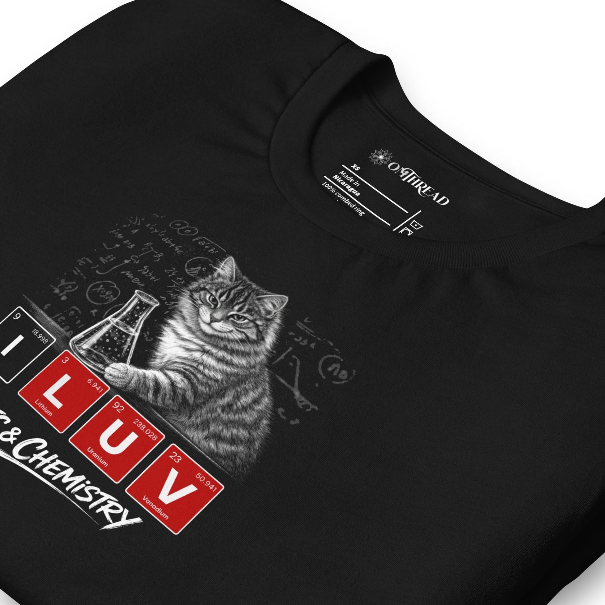 OMTHREAD I LUV Cats and Chemistry Shirt Periodic Table Graphic