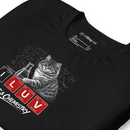 OMTHREAD I LUV Cats and Chemistry Shirt Periodic Table Graphic