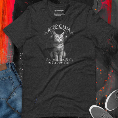 OMTHREAD Keep Calm 'N Carry On Zen Cat Lover Shirt