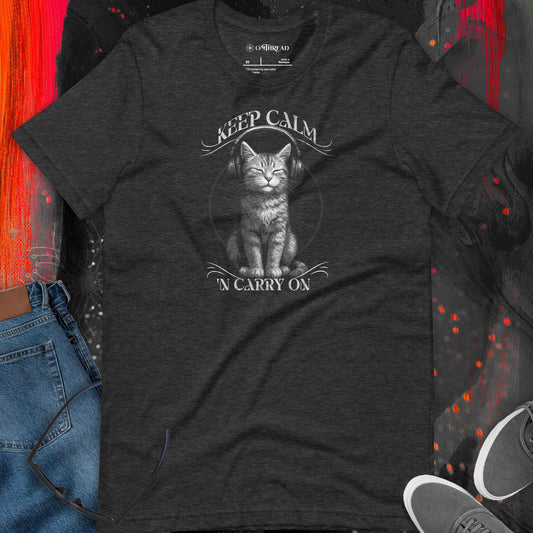 OMTHREAD Keep Calm 'N Carry On Zen Cat Lover Shirt