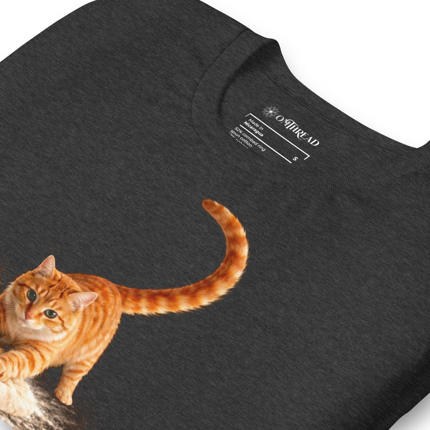 OMTHREAD Dark Gray T-Shirt Knead Like a Pro Cat Orange Tabby Making Biscuits Baker Gift