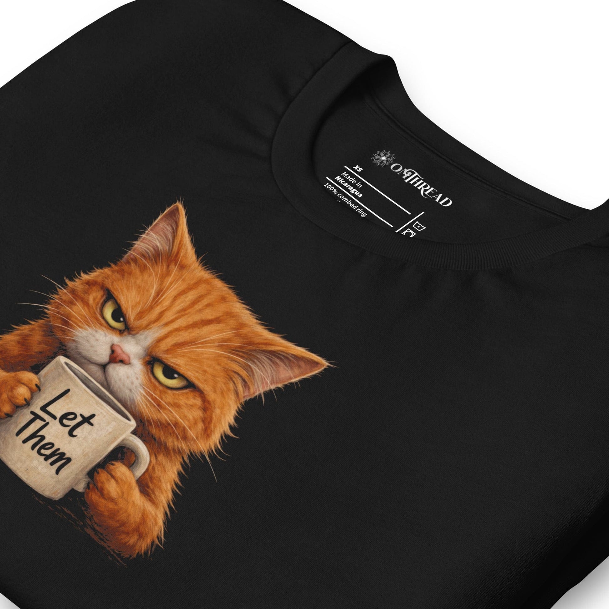 OMTHREAD Let Them Grumpy Orange Cat Coffee T-Shirt