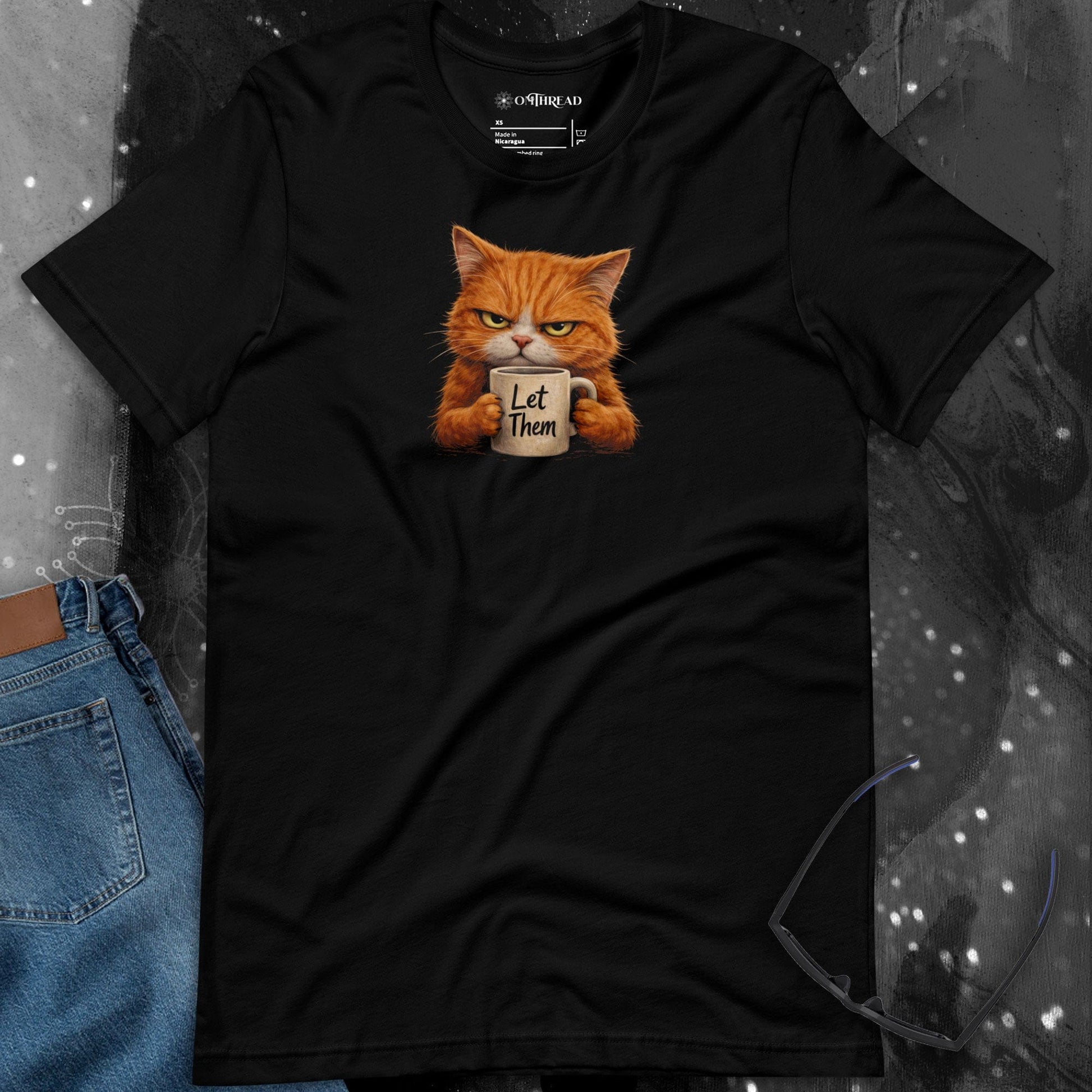 OMTHREAD Let Them Grumpy Orange Cat Coffee T-Shirt