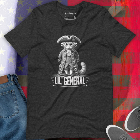 OMTHREAD Lil' General Cat T-Shirt | Funny Historical Cat Tee