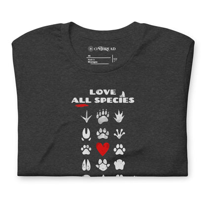 OMTHREAD Love All Species Choose Coexistence T-Shirt Animal Footprint Nature Conservation Tee