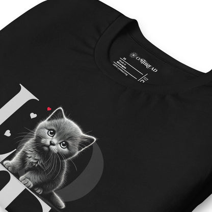 OMTHREAD Love Cat T-Shirt | Adorable Kitten Graphic Tee for Cat Lovers