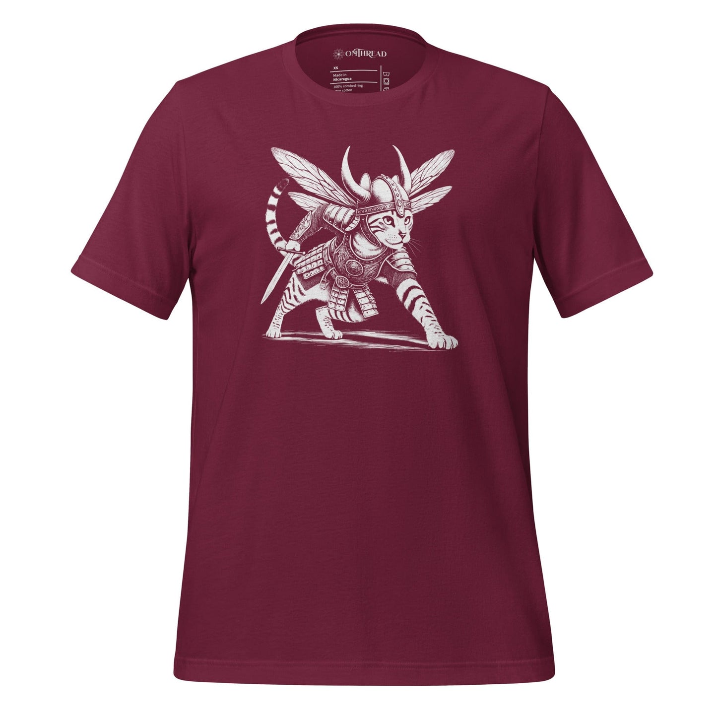 OMTHREAD Maroon / S Fearless Warrior Stance Kitty Tee