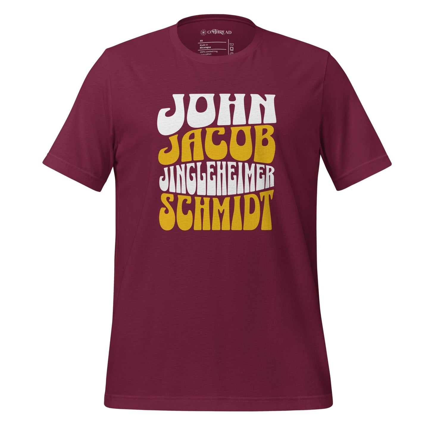 OMTHREAD Maroon / XS John Jacob Jingleheimer Schmidt Nostalgic Tee