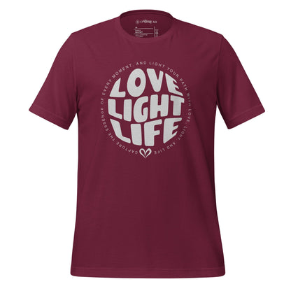 OMTHREAD Maroon / XS LOVE, LIGHT, LIFE  Tee