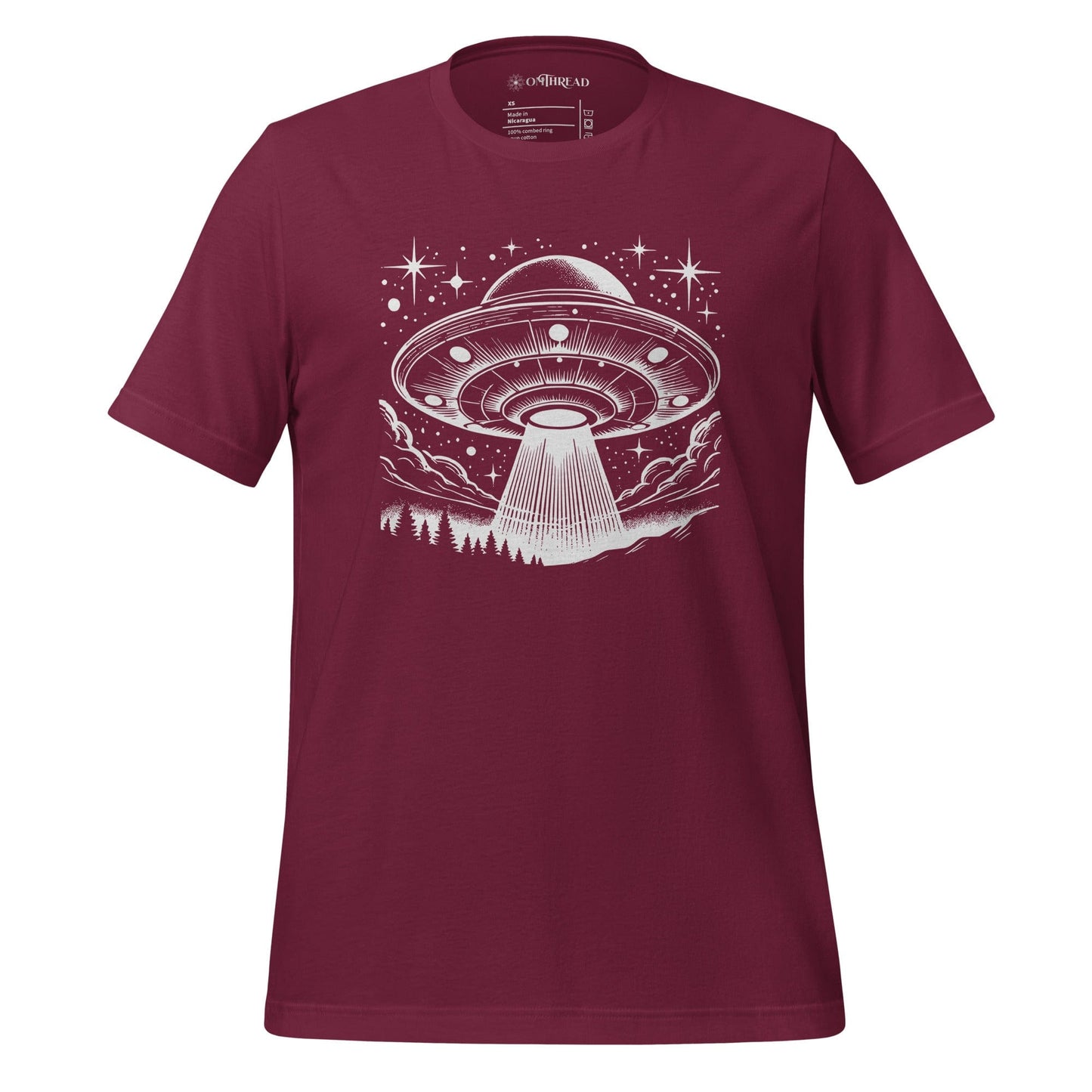 OMTHREAD Maroon / XS UFO in the Night Sky Tee