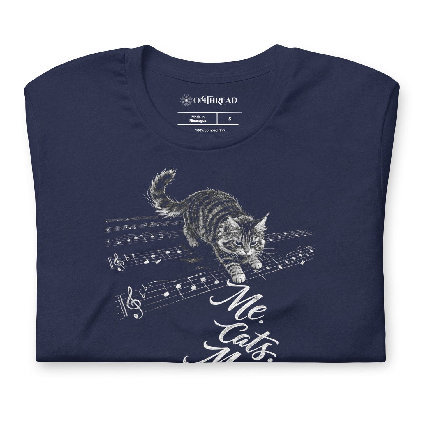 OMTHREAD Me Cats Music Shirt Cat Lover Music Lover Graphic Tee