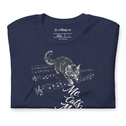OMTHREAD Me Cats Music Shirt Cat Lover Music Lover Graphic Tee