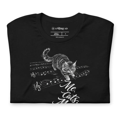 OMTHREAD Me Cats Music Shirt Cat Lover Music Lover Graphic Tee