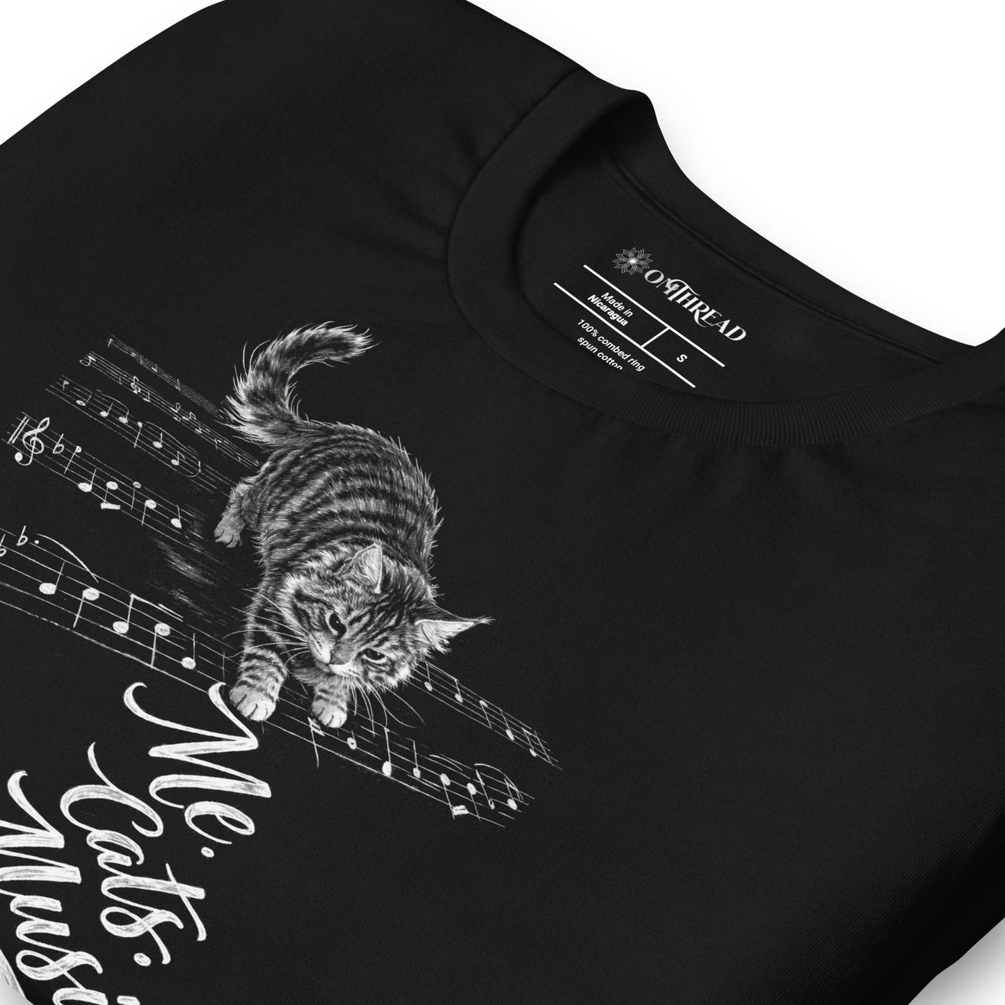 OMTHREAD Me Cats Music Shirt Cat Lover Music Lover Graphic Tee