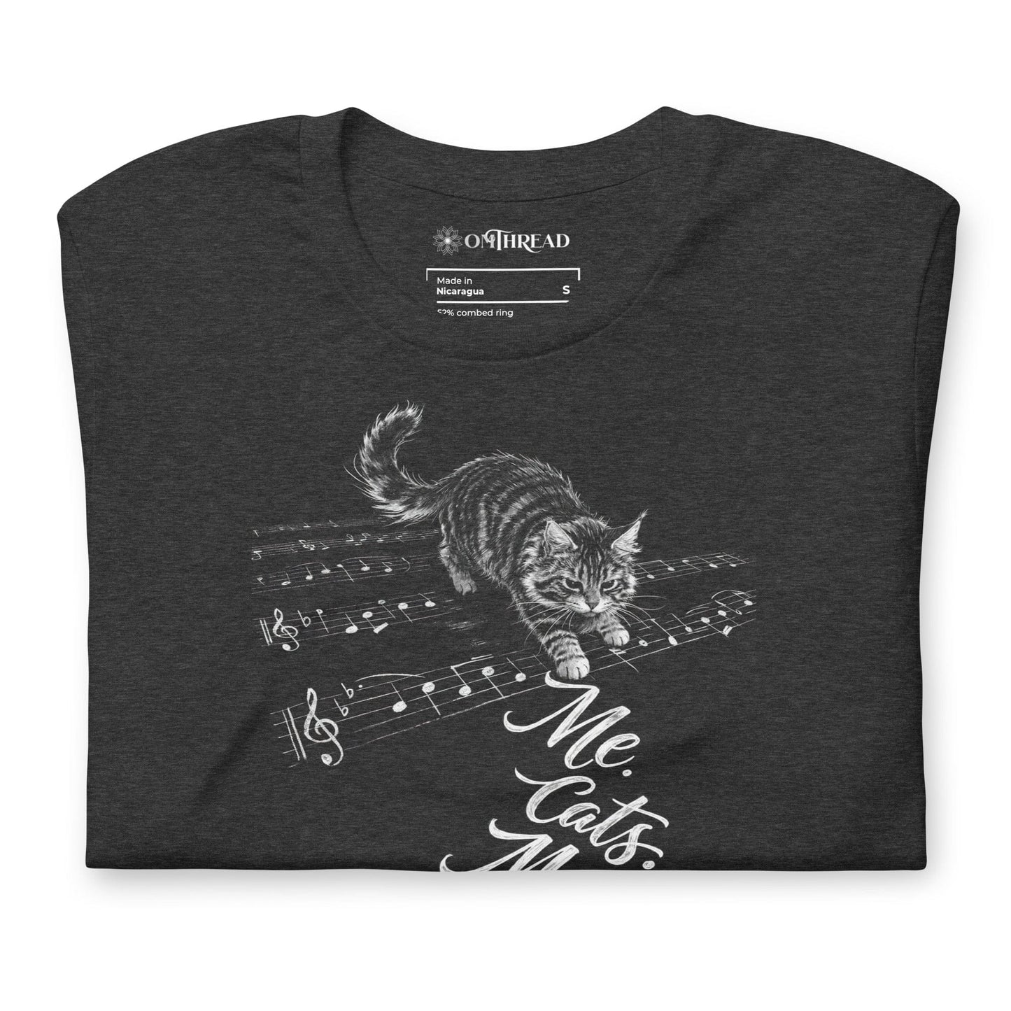 OMTHREAD Me Cats Music Shirt Cat Lover Music Lover Graphic Tee