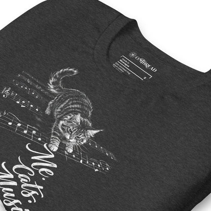 OMTHREAD Me Cats Music Shirt Cat Lover Music Lover Graphic Tee