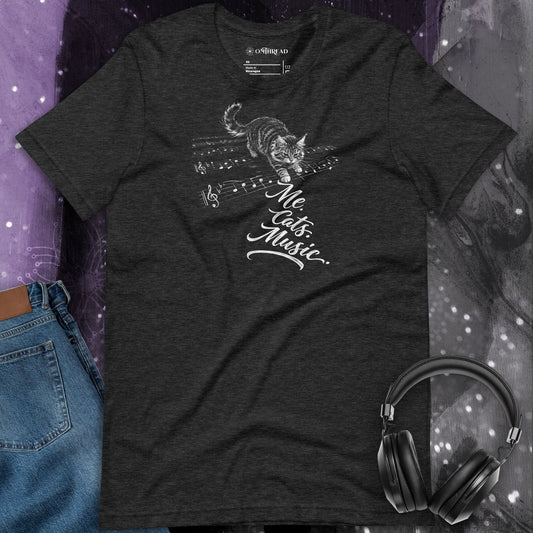 OMTHREAD Me Cats Music Shirt Cat Lover Music Lover Graphic Tee