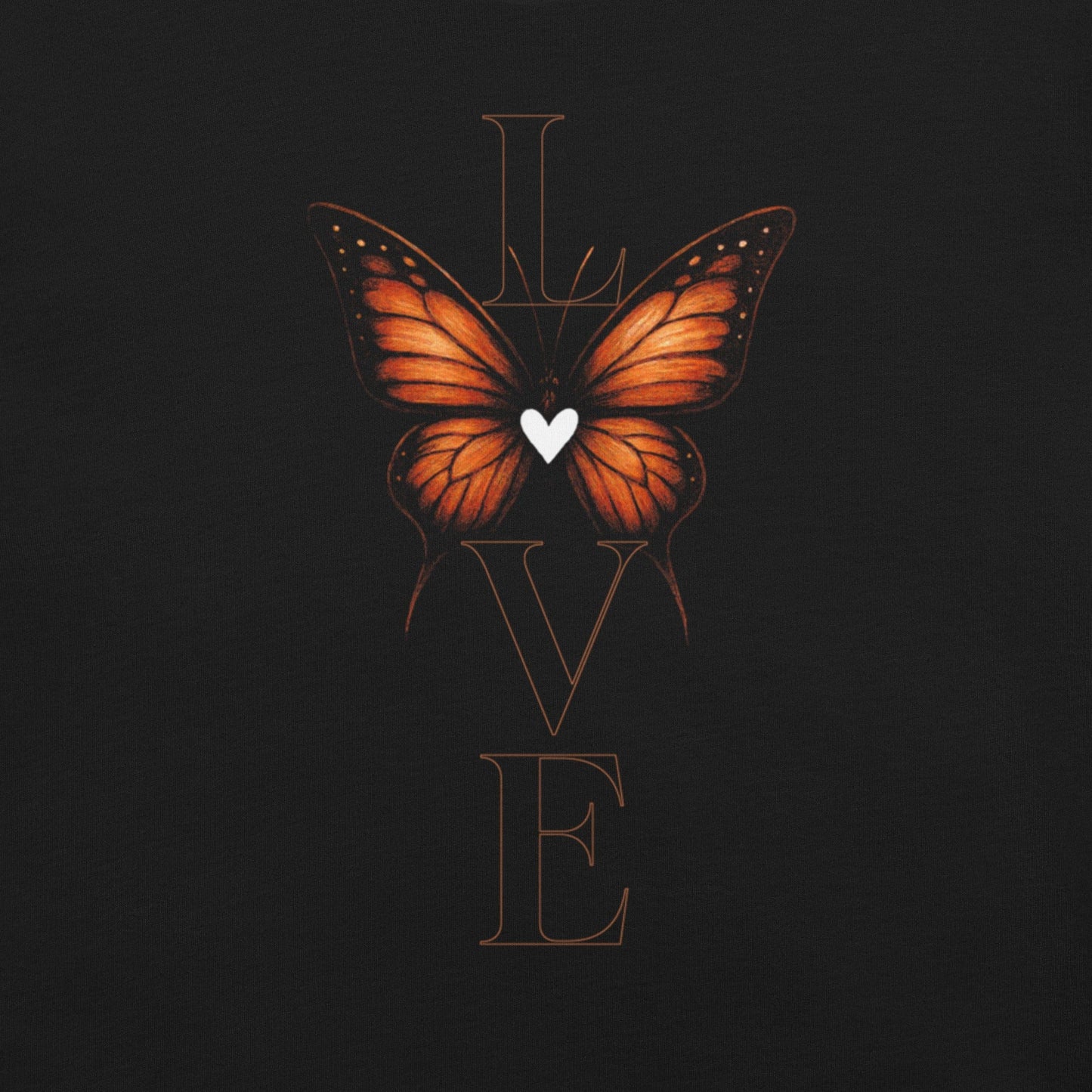 OMTHREAD Minimalist Love Monarch Butterfly Conservation Shirt