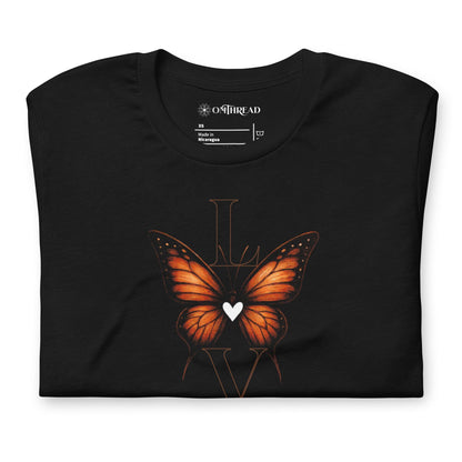 OMTHREAD Minimalist Love Monarch Butterfly Conservation Shirt