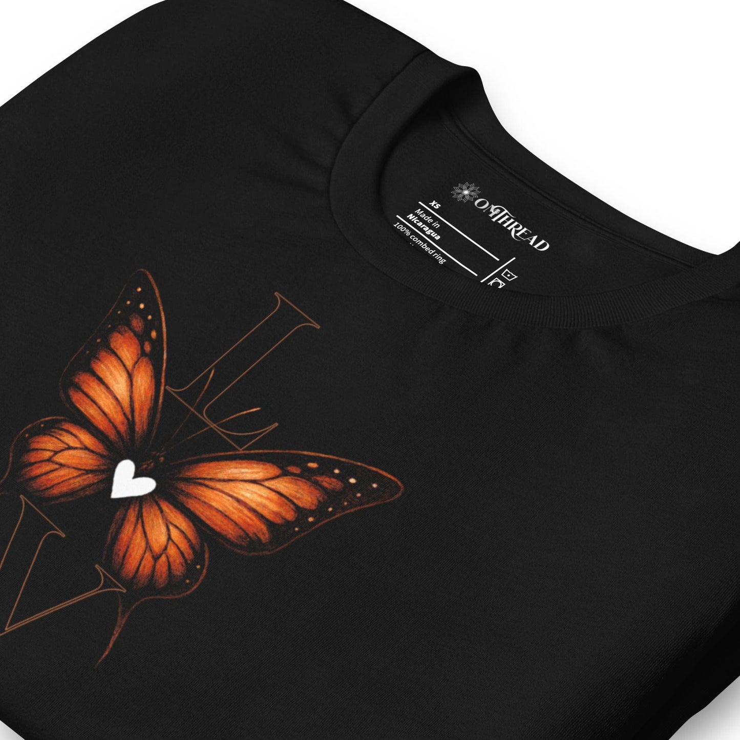 OMTHREAD Minimalist Love Monarch Butterfly Conservation Shirt