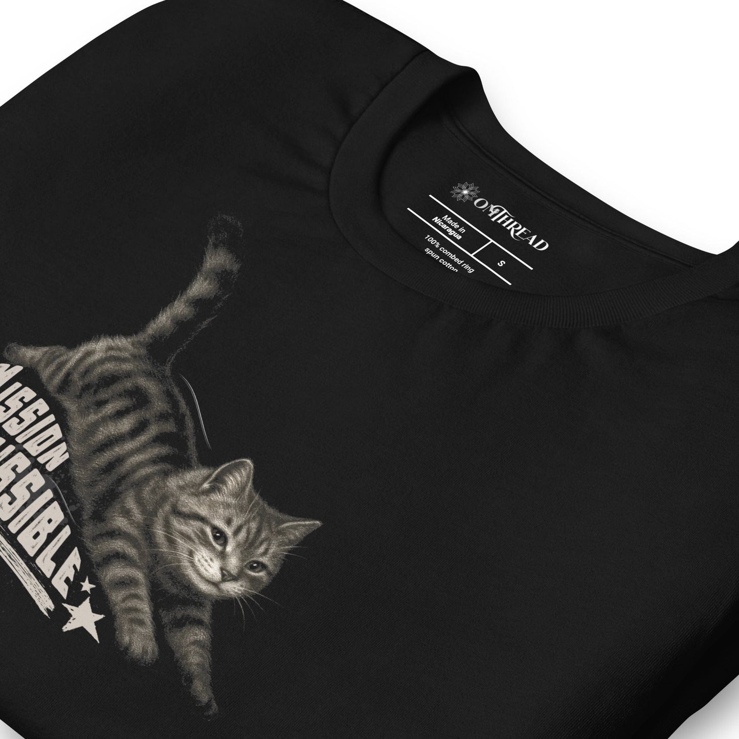 OMTHREAD Mission Pawsible Funny Cat T-Shirt Stealth Kitten Action