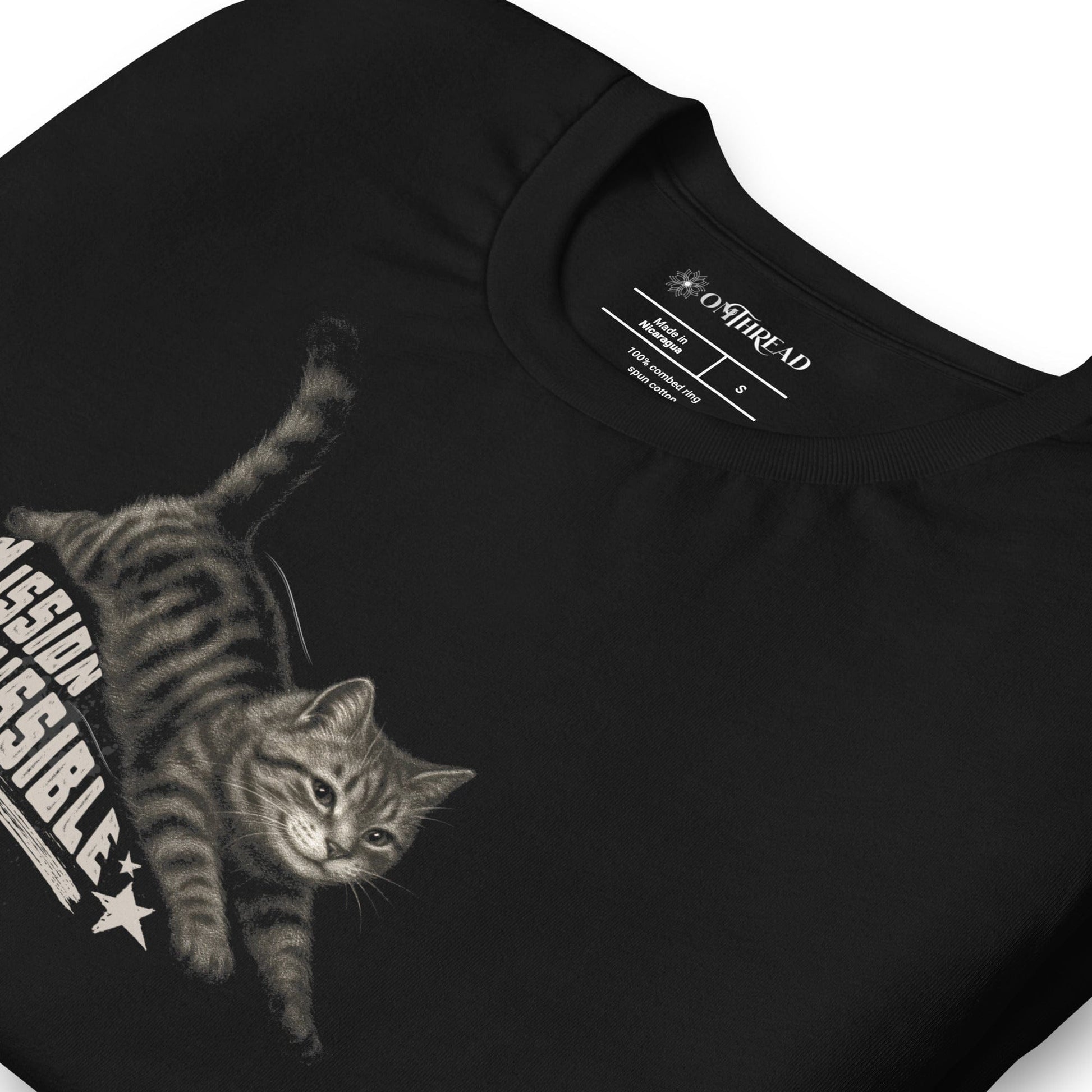 OMTHREAD Mission Pawsible Funny Cat T-Shirt Stealth Kitten Action