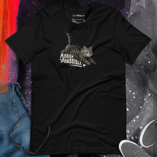 OMTHREAD Mission Pawsible Funny Cat T-Shirt Stealth Kitten Action