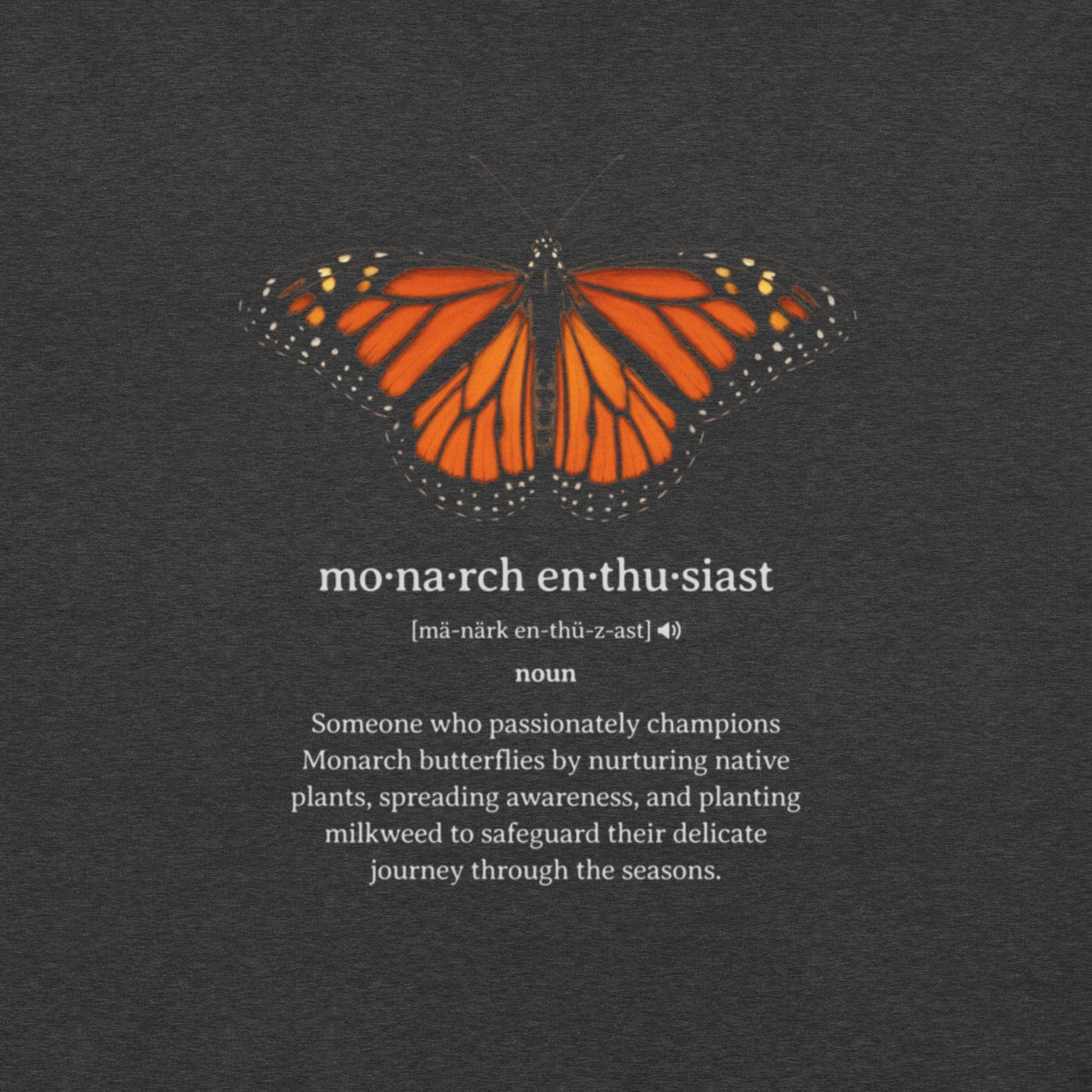 OMTHREAD Monarch Enthusiast Definition Shirt for Butterfly Conservation