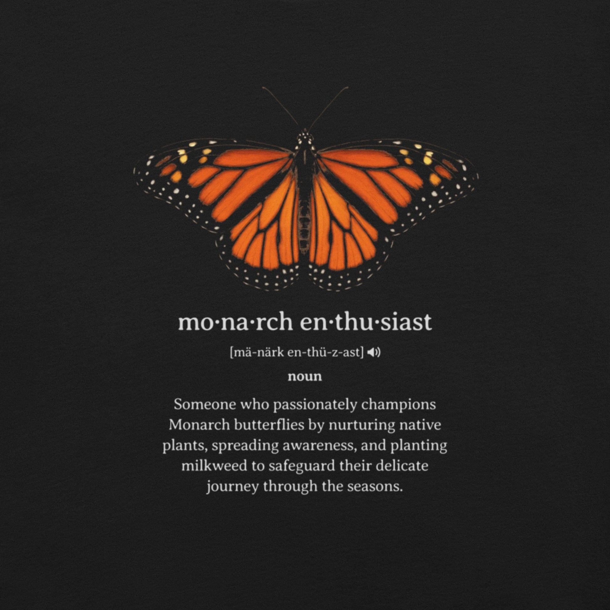 OMTHREAD Monarch Enthusiast Definition Shirt for Butterfly Conservation