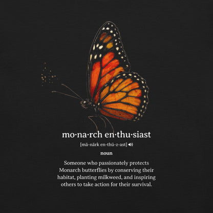 OMTHREAD Monarch Enthusiast Definition Tee for Butterfly Conservation Lovers