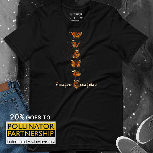 OMTHREAD Monarch Guardian Butterfly Shirt Celestial Conservation Tee