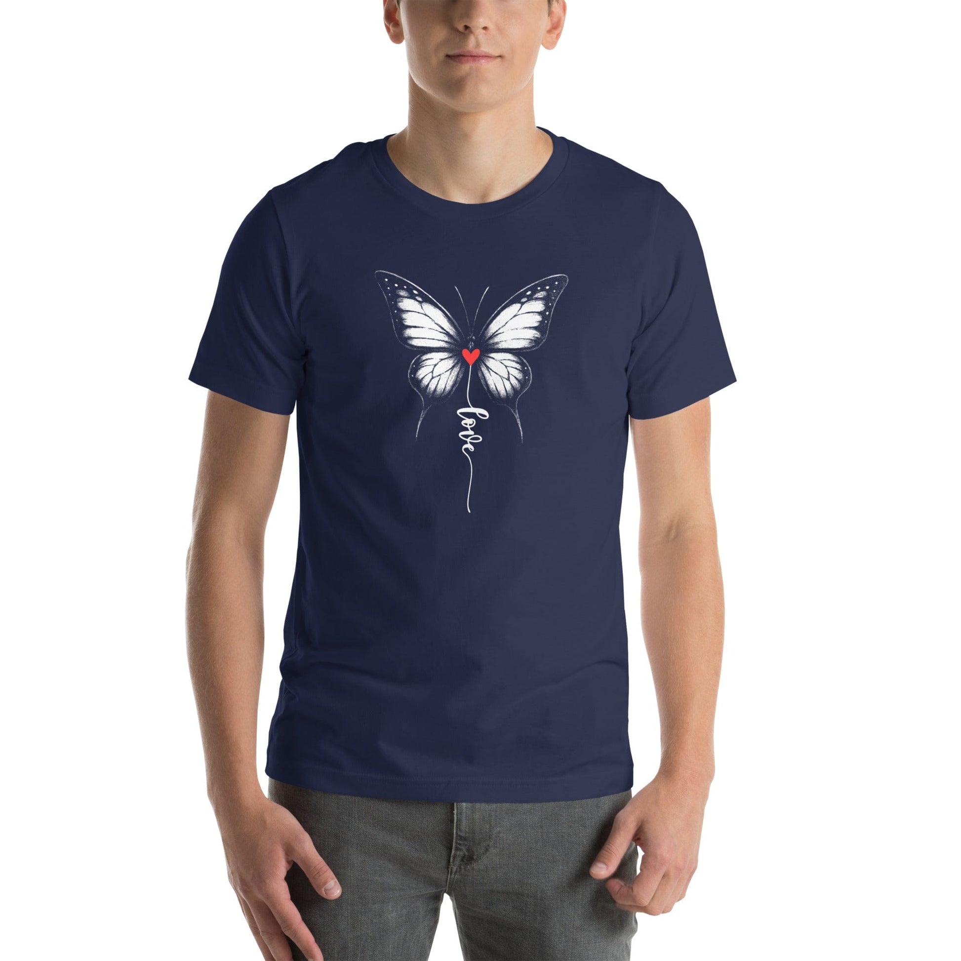 OMTHREAD Monarch Love Shirt Black and White with Red Heart