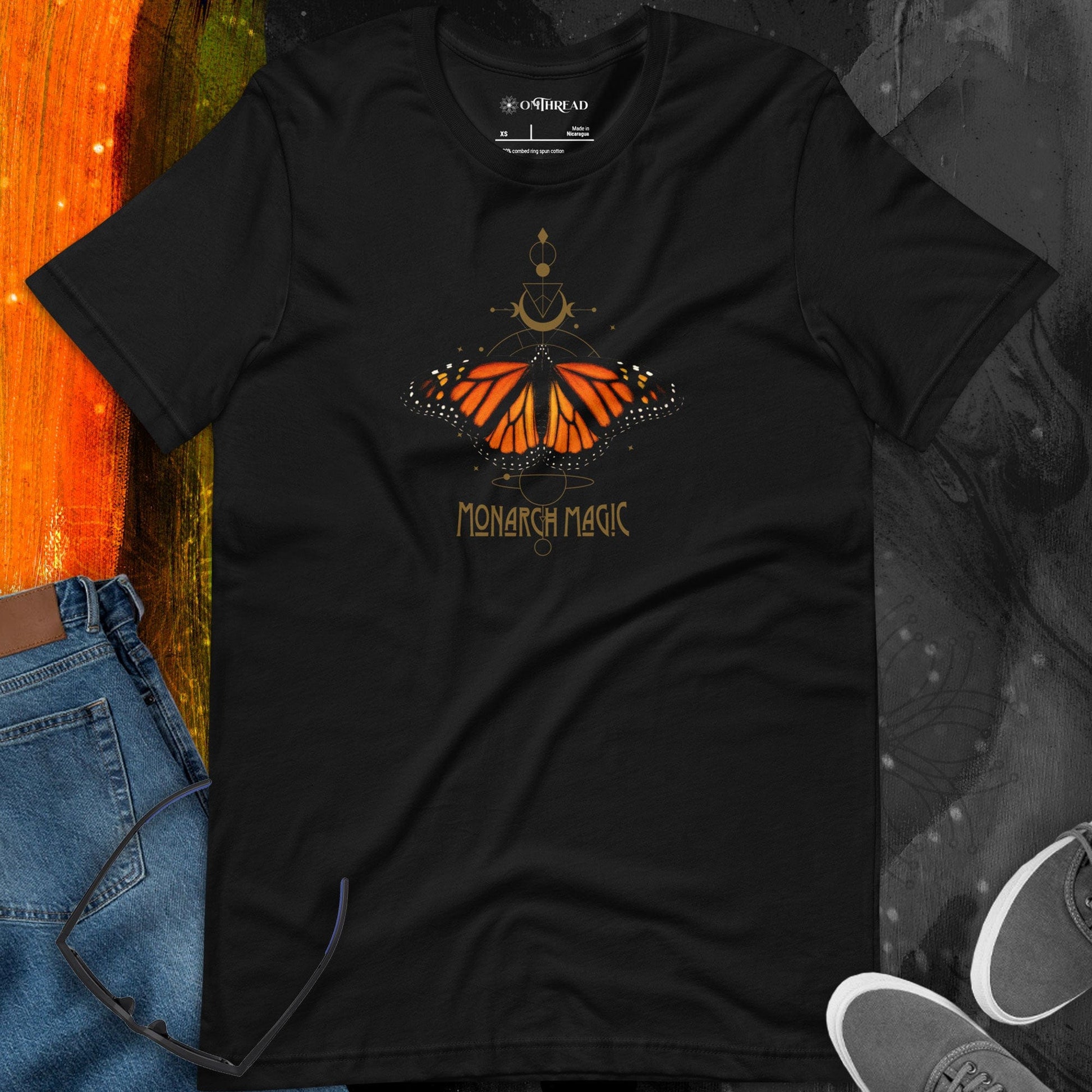 OMTHREAD Monarch Magic Shirt Butterfly Spiritual Tee for Nature and Insect Lovers