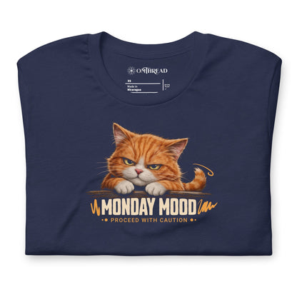 OMTHREAD Monday Mood Grumpy Orange Cat Shirt Proceed With Caution