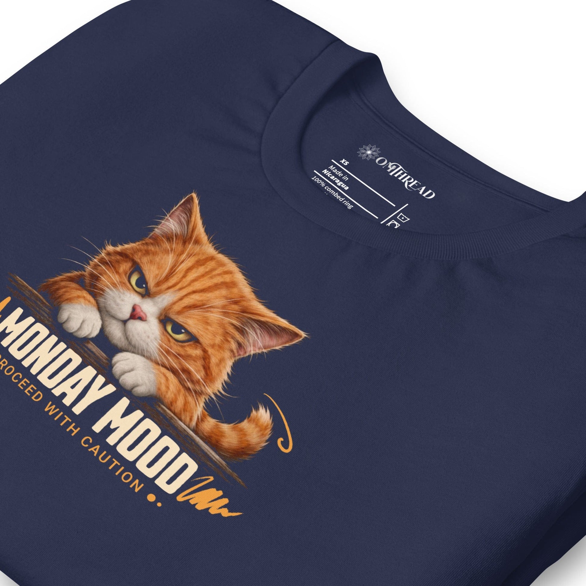 OMTHREAD Monday Mood Grumpy Orange Cat Shirt Proceed With Caution
