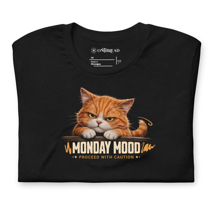 OMTHREAD Monday Mood Grumpy Orange Cat Shirt Proceed With Caution