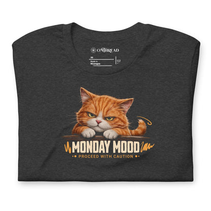 OMTHREAD Monday Mood Grumpy Orange Cat Shirt Proceed With Caution