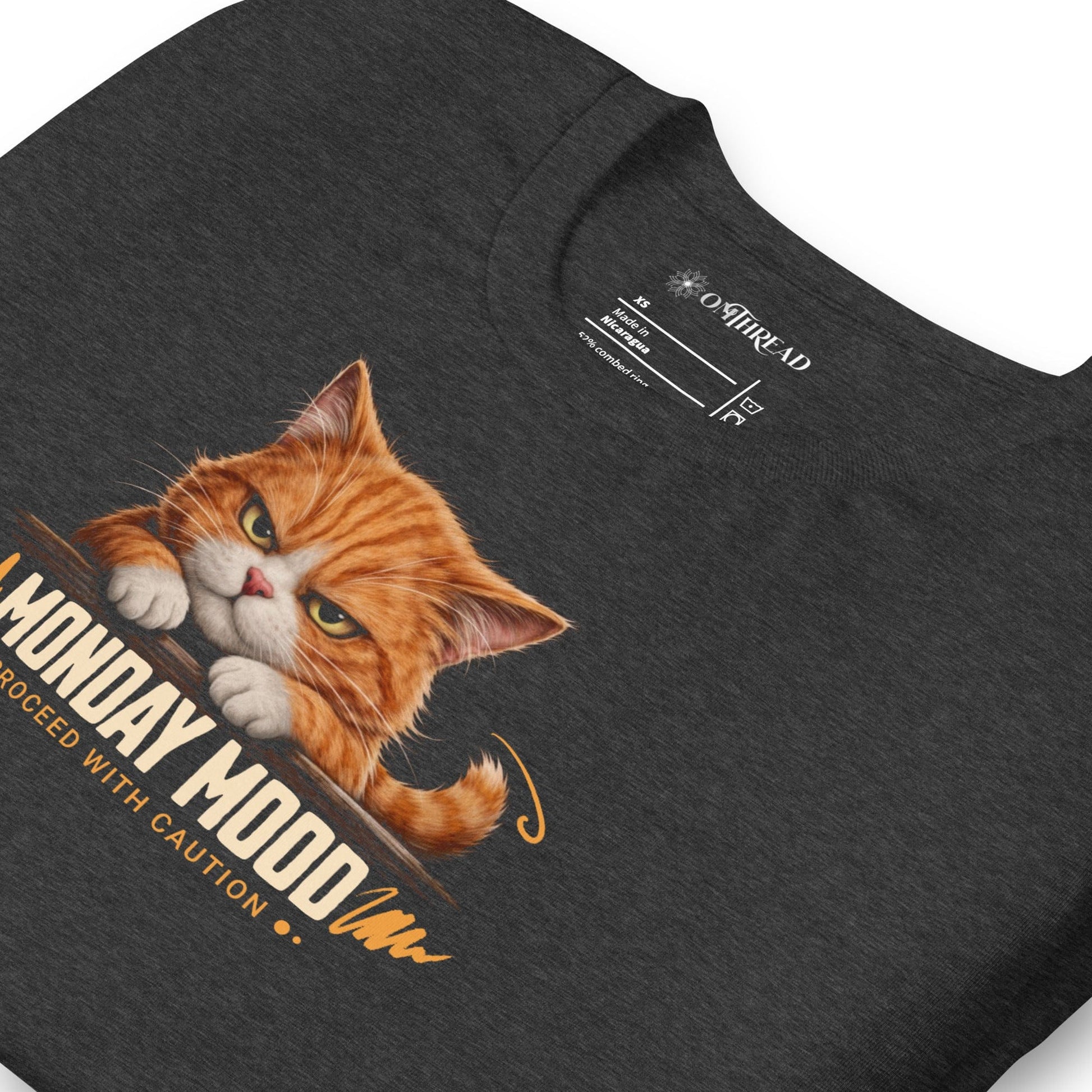 OMTHREAD Monday Mood Grumpy Orange Cat Shirt Proceed With Caution