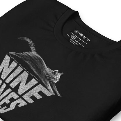 OMTHREAD My Furry Hero Nine Lives Cat Superhero Graphic Tee