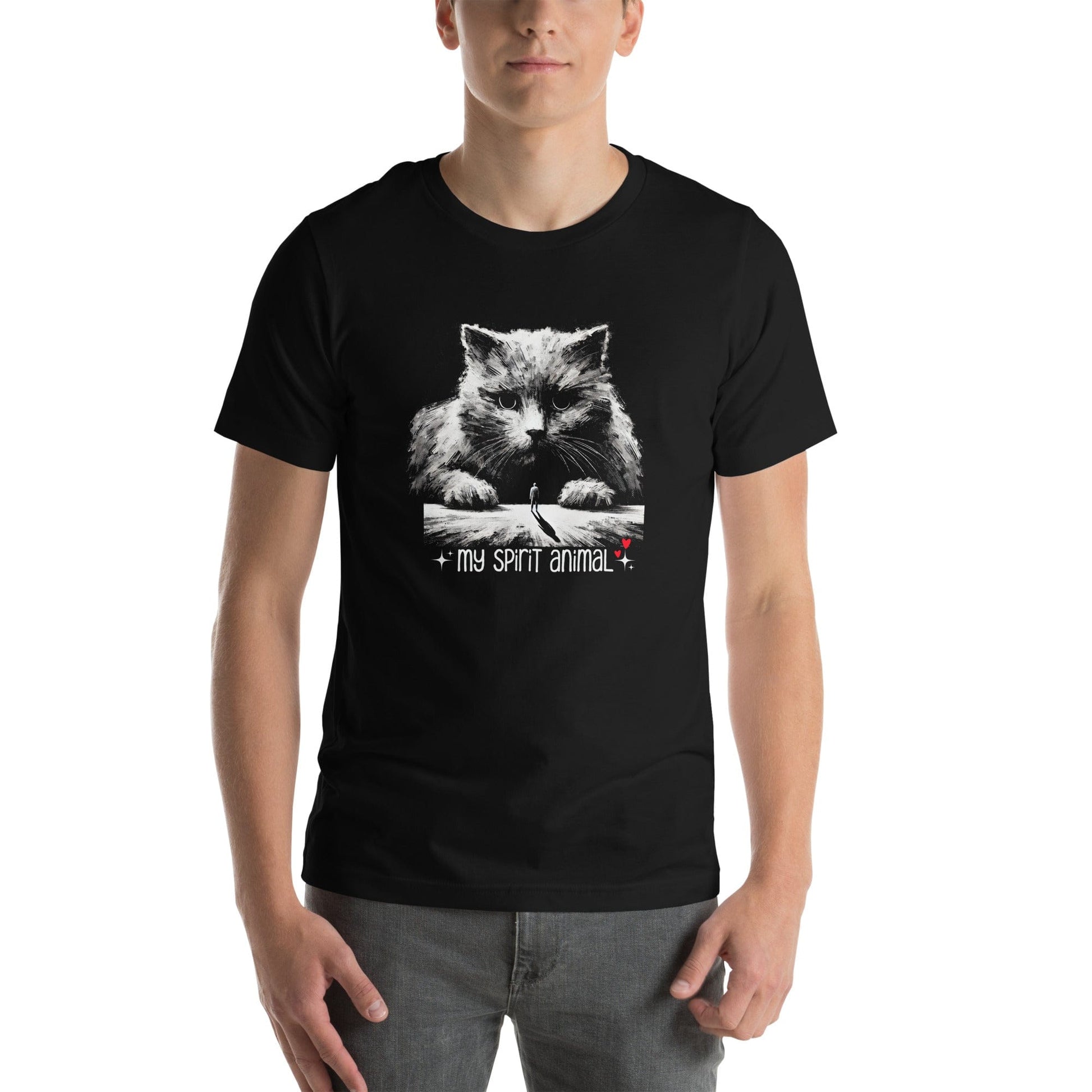 OMTHREAD My Spirit Animal Cat T-Shirt | Funny Cat Lover Tee | Feline Connection Shirt